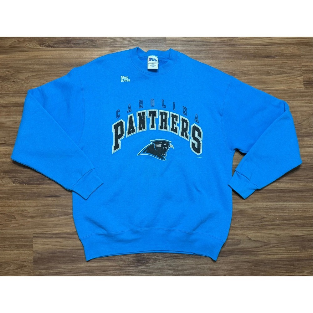 Vintage 1996 Carolina Panthers Pro Player Sweatshirt Blue NFL Crewneck Sz XL